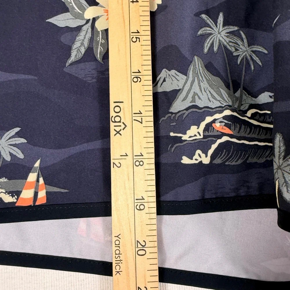 Quiksilver Board Shorts 40 Navy Blue Highline Surfsilk Tropical Island Camo